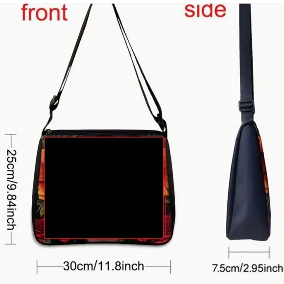 Sugar Skull Bag Face Head In Profile Travel Grab-And-Go Tablet Student - Picture 2 of 4